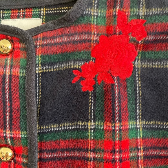 Janie and Jack NWOT girls Plaid Wool-Blend Cape - Picture 5 of 8